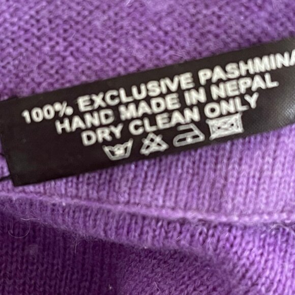 PURPLE Pashmina 100% Cashmere Wrap is New w/o Tags! One Size - Picture 5 of 5